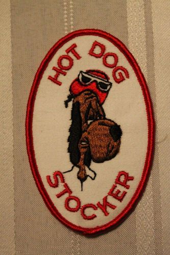 Vintage nos hot dog stocker hat jacket vest sew on patch -new-