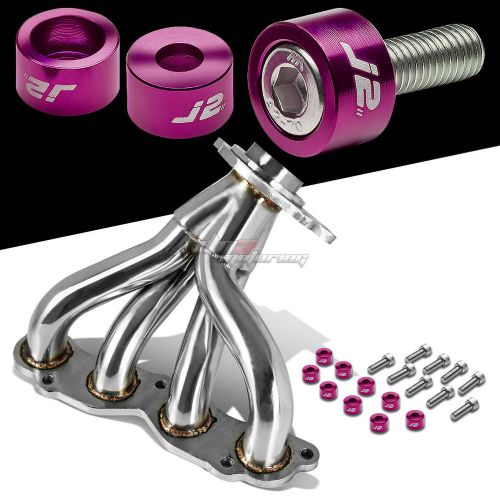 J2 for dc5 base k20 stainless exhaust manifold header+purple washer cup bolts