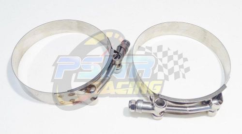 Pswr 2x 3.75&#034;, 88mm-96mm, 3.46&#034;-3.78&#034;, 304 ss t-bolt clamps turbo silicone hose