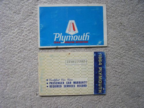 1964 plymouth operating instructions certified car care warranty services record