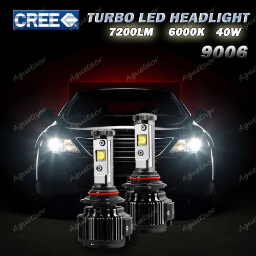 Cree led headlight kit 9006 hb4 60w 6000k white 7200lm bulbs x 2 pcs
