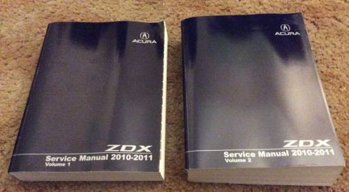 Acura zdx 2010 - 2011 factory service manual set volumes 1 and 2