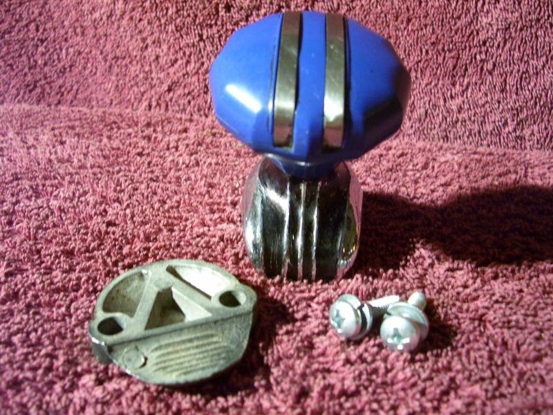 Vintage 30s 40s 50s nice blue suicide steering knob auto morton casco accessory