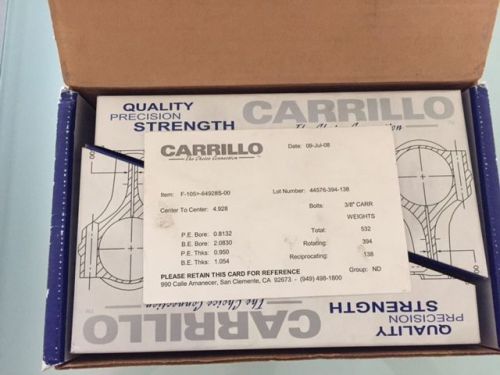Carrillo racing rods, bosworth, bda lotus 1600 twin cam, 4.928&#034; formula atlantic