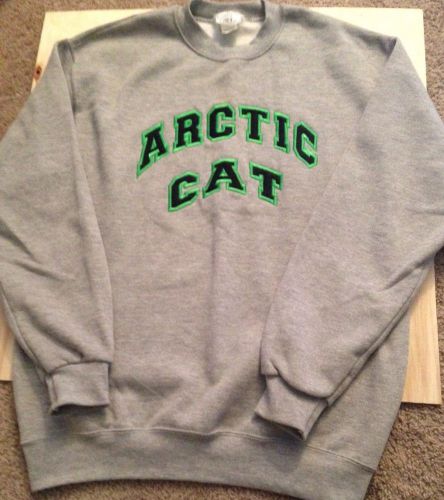 Arctic cat men&#039;s crewneck sweatshirt m medium genuine arcticwear light gray