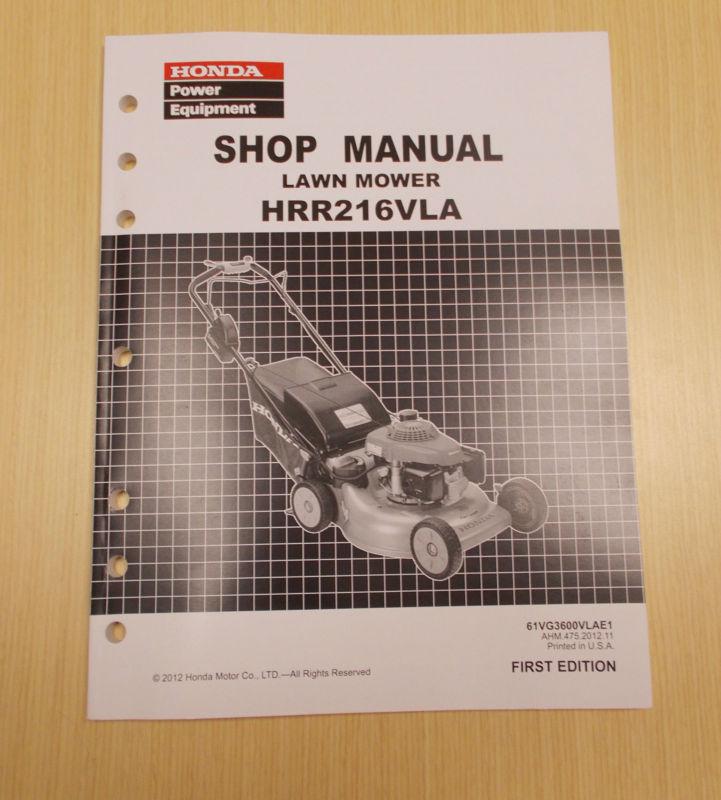 Honda hrr216vla lawn mower shop manual service manual