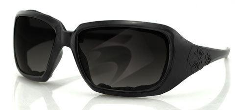 Bobster scarlet sunglasses, black frame, smoked lens, open cell foam