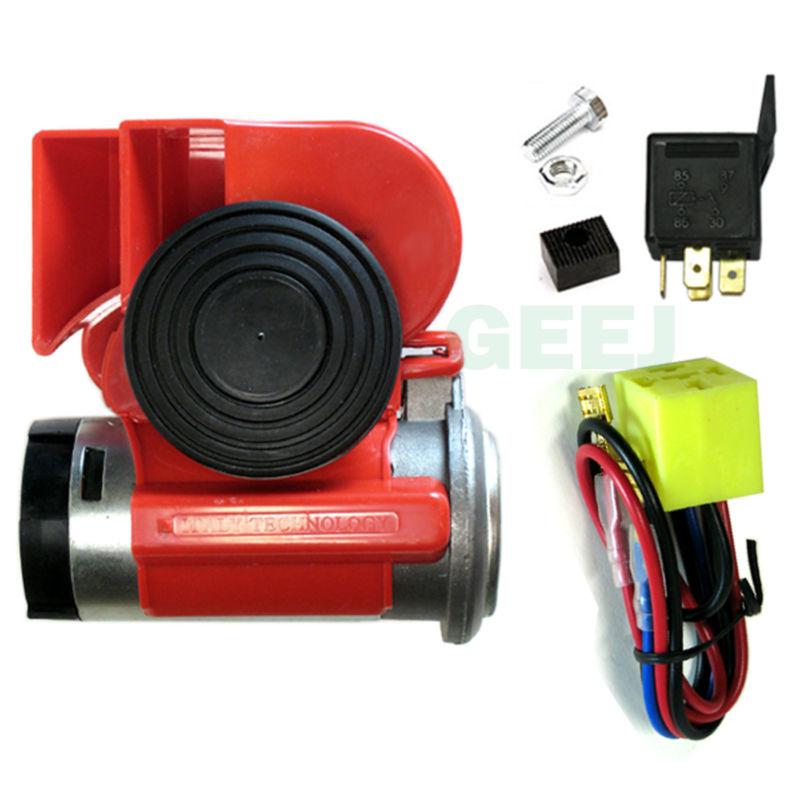Horn car truck motorcycle snail compact dual tone 1 [airhorn_red]