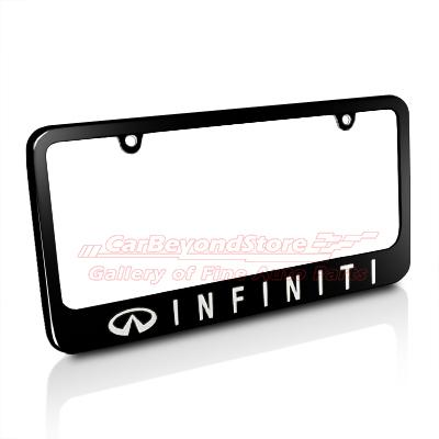 Infiniti logo black metal license plate frame, 5 years warranty + free gift