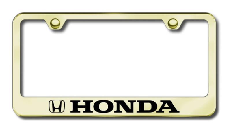 Honda  engraved gold license plate frame -metal made in usa genuine