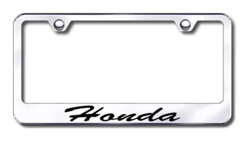Honda script engraved chrome license plate frame lfs.hon.ec made in usa genuine