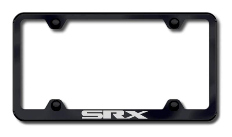 Cadillac srx wide body laser etched license plate frame-black made in usa genui