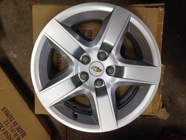 2008-2012 chevrolet malibu 17" silver 5 spoke painted wheelcovers set of 4