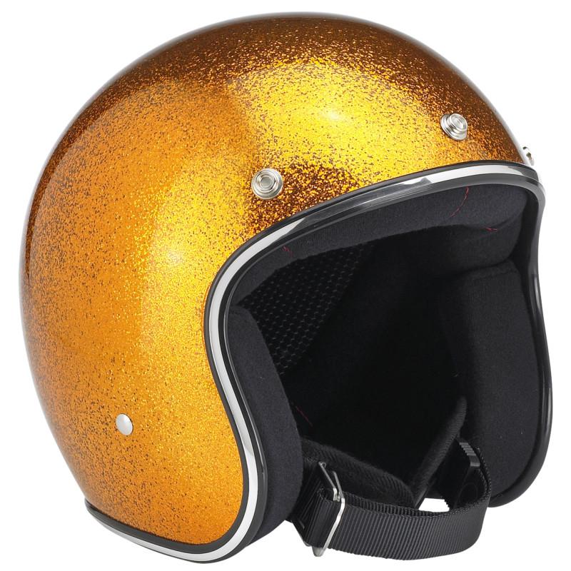 Biltwell inc. novelty sunburst orange megaflake motorcycle helmet bobber