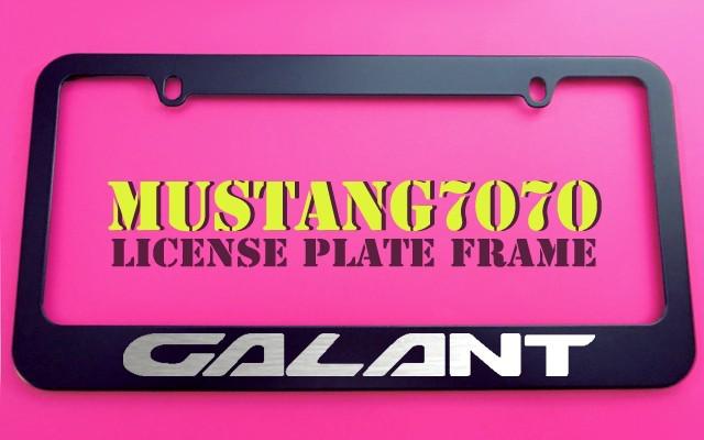 1 brand new mitsubishi galant black metal license plate frame + screw caps