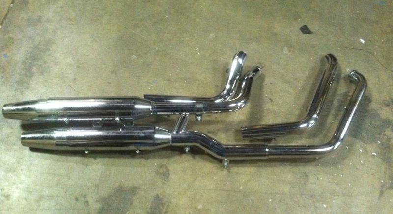 Harley davidson exhaust pipes system muffler 65094/65890 with headers & shields 