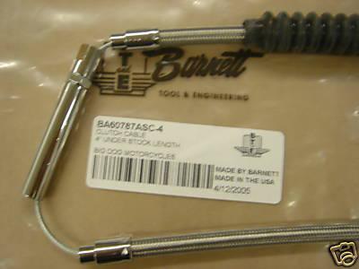 Barnett steel braided clutch cable 4" under stock lowered harley softails 