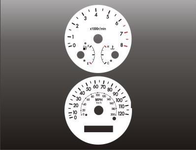 2004-2008 chevrolet aveo instrument cluster white face gauges 04-08