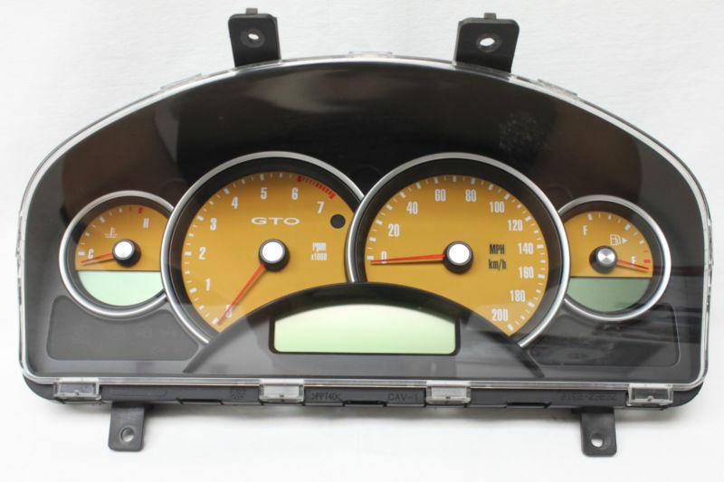 04-06 gto yellow instrument gauge cluster 52k miles 200mph used oem
