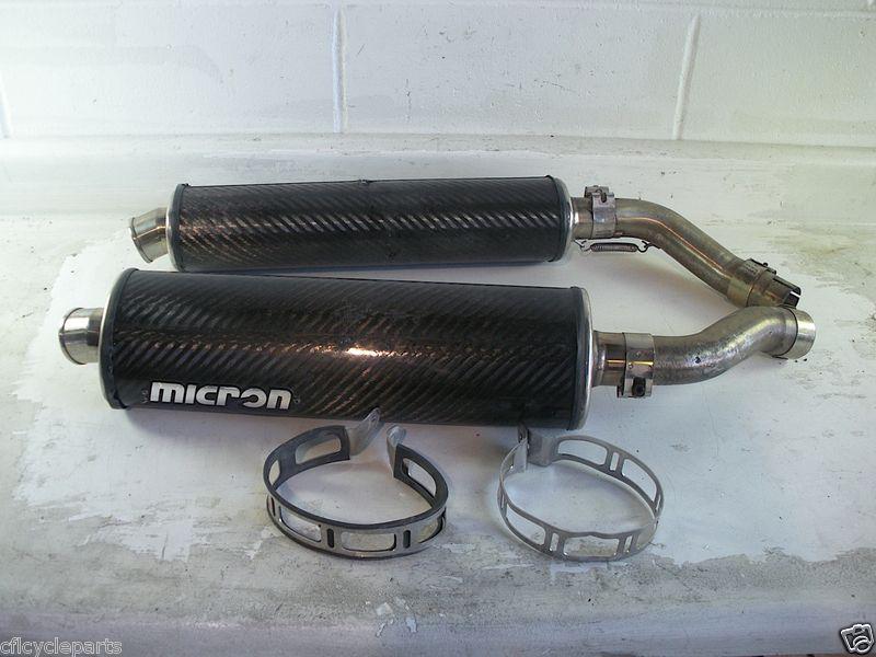 04 05 06 yamaha yzf r1 micron twin dual exhaust carbon fiber