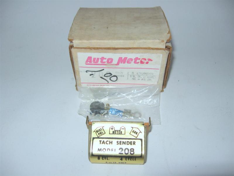 Vintage stewart warner/autometer #208 tach sending unit nos 8 cylinder sender 