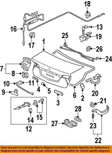 Honda oem 68500snhc90zz trunk lid