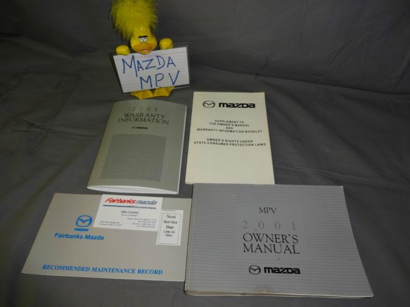 01 mazda mpv owners manual / handbook / guide  package oem