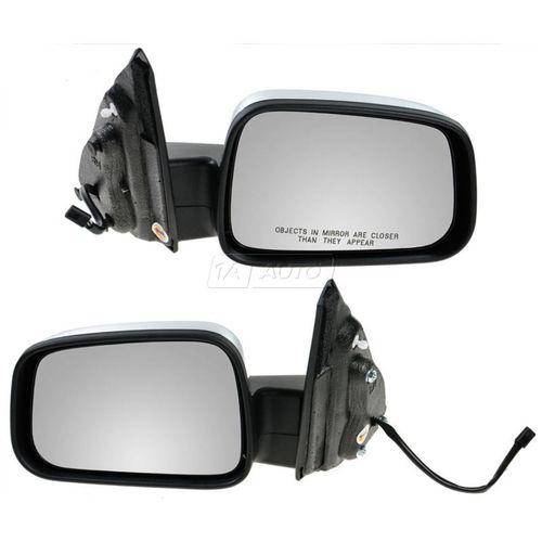 06-11 chevy hhr chrome & power black side view mirror pair set of 2 left/right