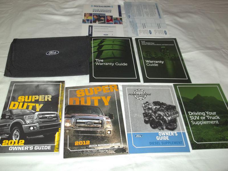 2012 ford super duty diesel owner's manual 9/pc.set & ford sporty denim case.