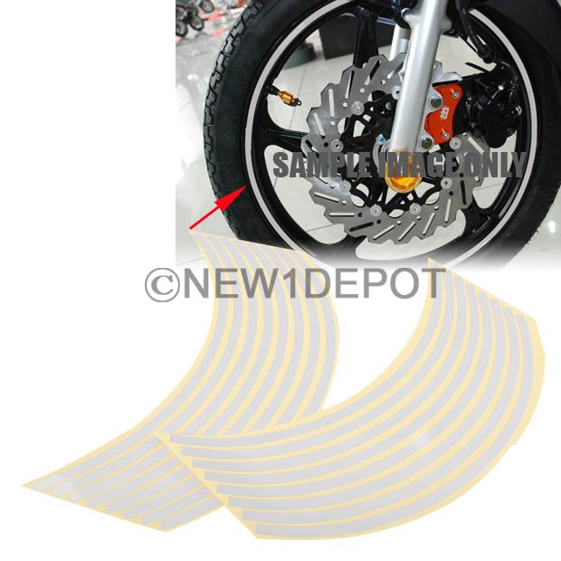 New silver grey reflective car motorcycle wheel rim stripe tape sticker trim 8mm