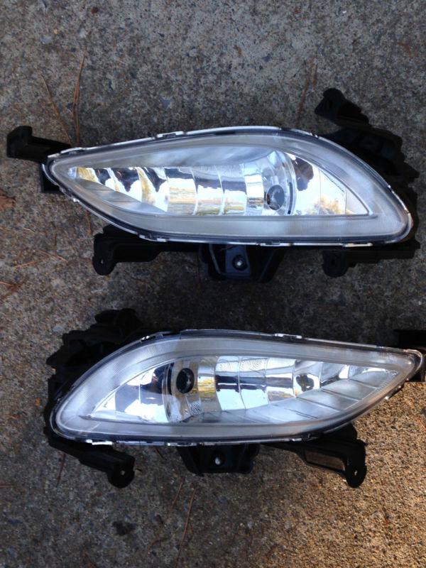 Fit 11-12 sonata clear replacement bumper fog lights lamp set w/ bulbs 