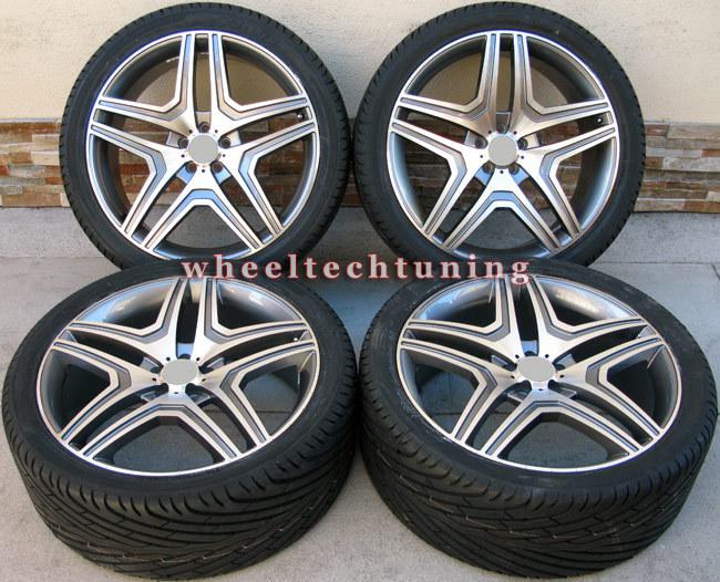 20" mercedes benz wheel and tire package - rims fit mbz gl450 and gl550 gunmetal
