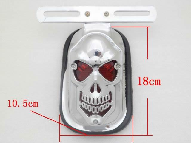 Skull skeleton rear tail light mount plate for yamaha v-star xv chopper custom