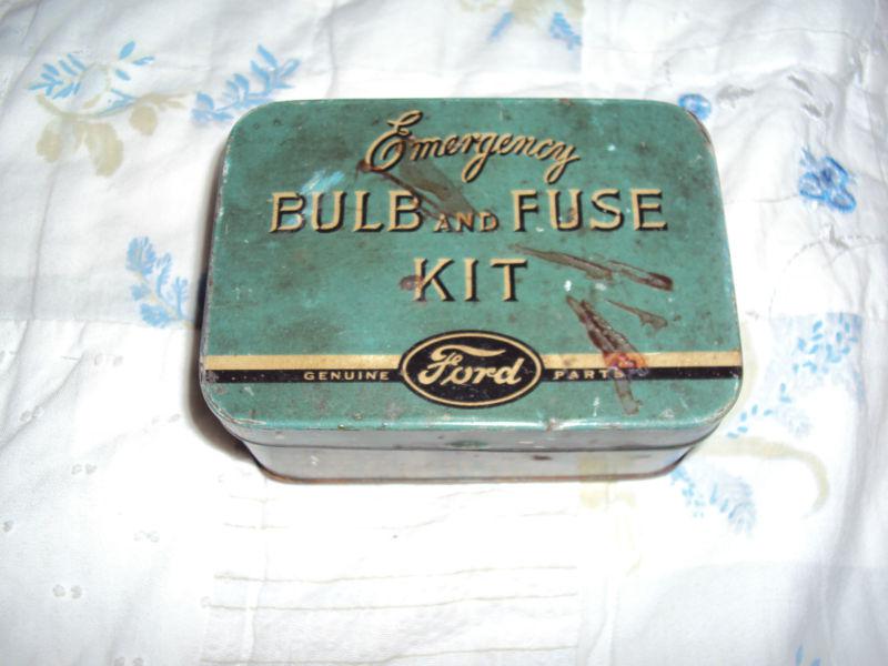 Vintage antique ford lincoln mercury t bird emergency fuse bulb tin
