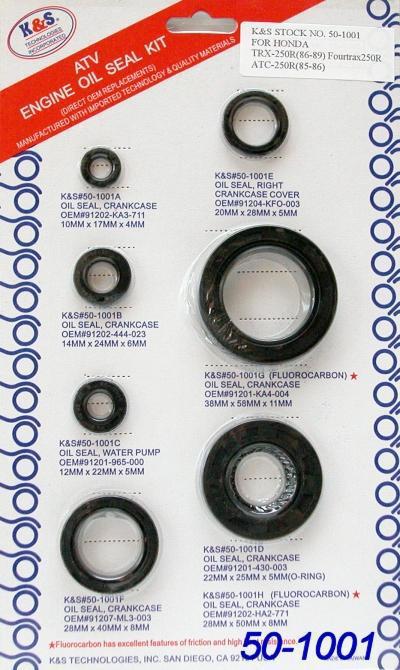 K&s engine oil seal kit fits honda trx250r 1986-1989