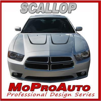 2011 dodge charger scallop hood stripes decals graphics pro grade 3m vinyl 164