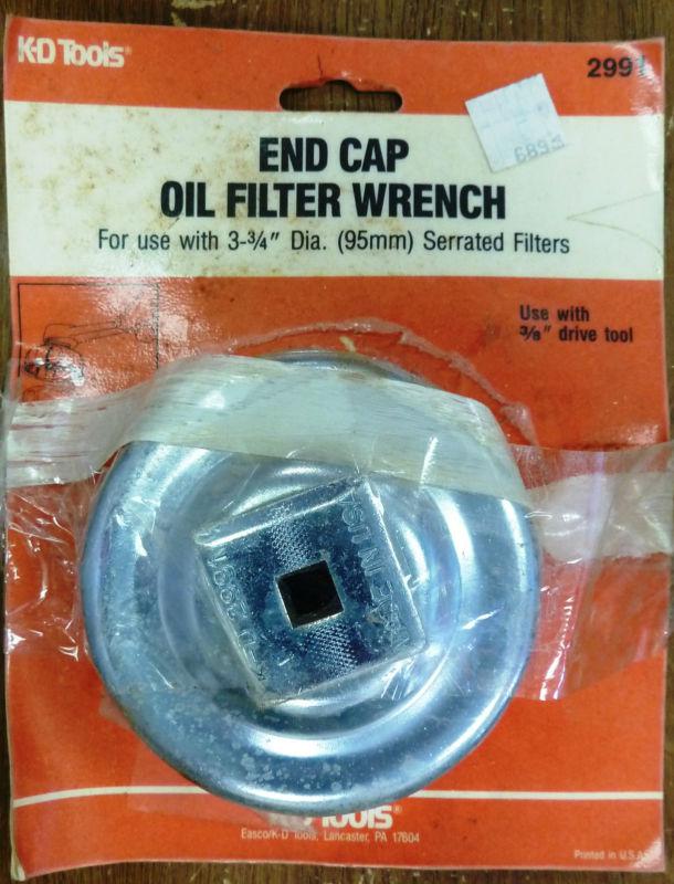 Kd 2991 end cap oil filter wrench, 3/8" drive, for most 3-3/4" filters, new 