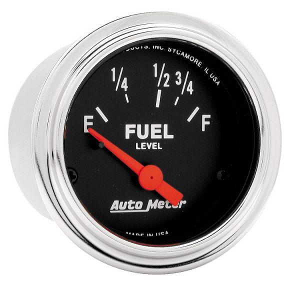 Auto meter 2515 traditional chrome 2 1/16" electric fuel gauge 