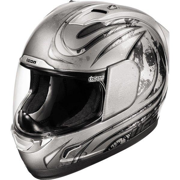 Silver xl icon alliance threshold full face helmet