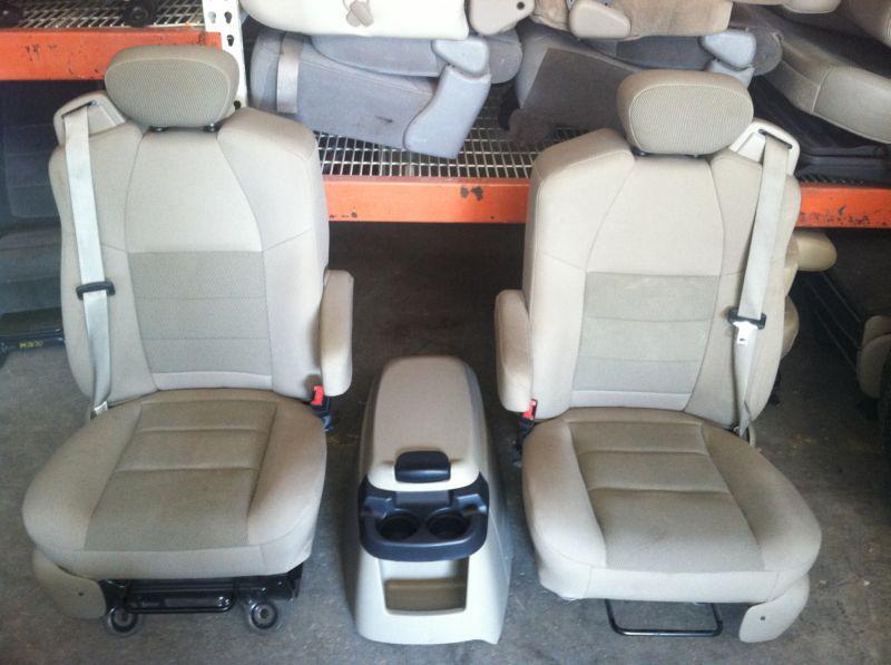 1999-2010 ford f250 f350 front seats tan cloth ex cab 