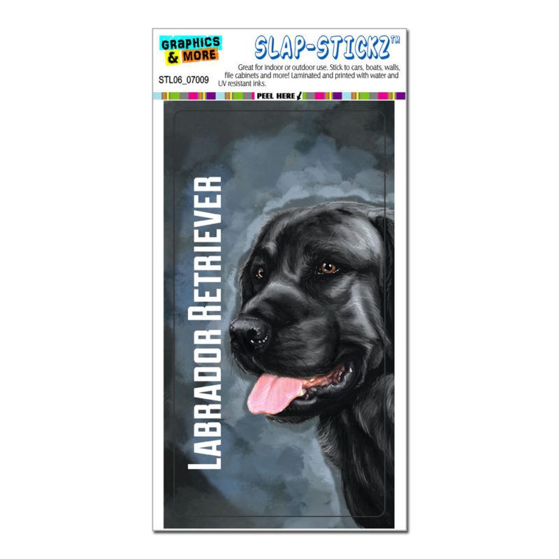 Black labrador retriever blue - dog pet - slap-stickz™ window bumper sticker