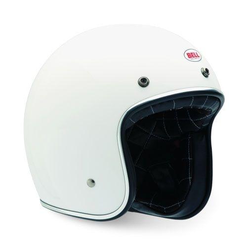 Bell custom 500 open-face white solid motorcycle helmet large