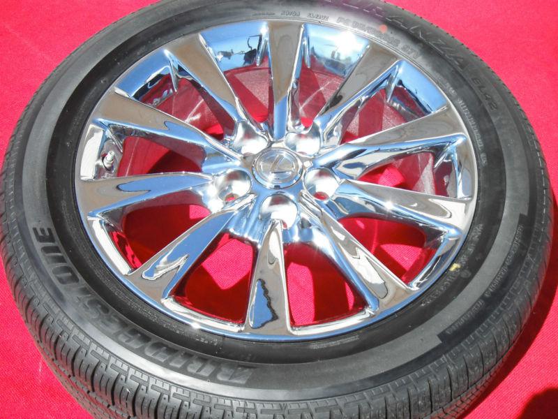 18" lexus ls460 new chrome wheel and tire 235 50 18 bridgestone tpms 2011 20112