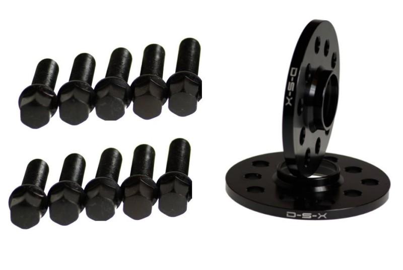 Vw 12mm black wheel spacers 5x100 5x112 set + conical seat bolts - jetta golf
