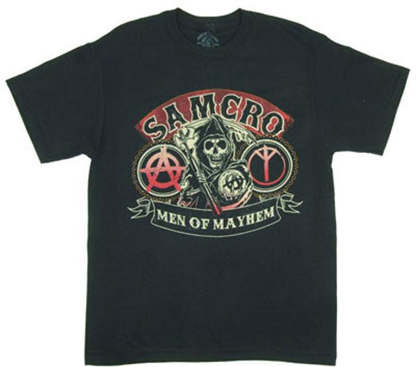 Sons of anarchy men of mayhem banner t-shirt  medium black soa samcro mc med md