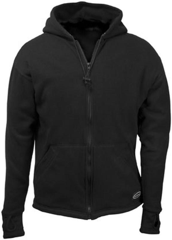 New schampa fleece lined zip adult cotton hoody/sweatshirt, black, large/lg