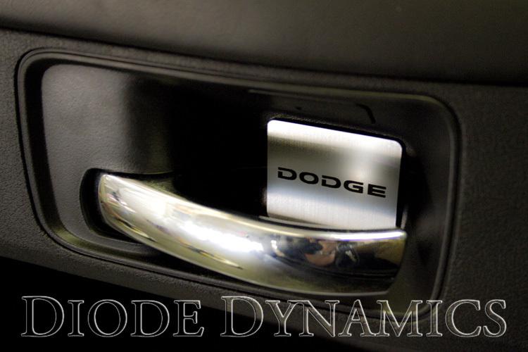 2008-2013 dodge challenger - aluminum/black door handle plates - dodge