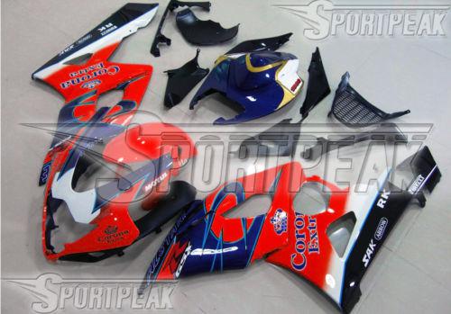 Fit suzuki 2005 2006 gsx-r gsxr 1000 k5 05 06 fairing abs bodywork red f61b36