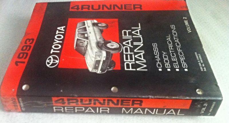 1993 toyota 4runner truck suv factory shop service repair manual volume 2 only