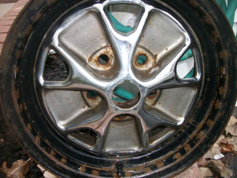 1965 1966 1967 ford mustang 14 x 5 1/2 styled wheels rims - original oem - (5)